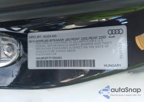 2015 Audi A3 2.0T Premium из США, поврежденный, VIN WAUBFGFF7F1050454